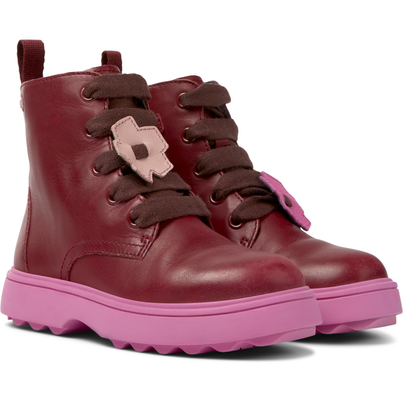 CAMPER Twins - Boots For Girls - Burgundy, Size 26, Smooth Leather