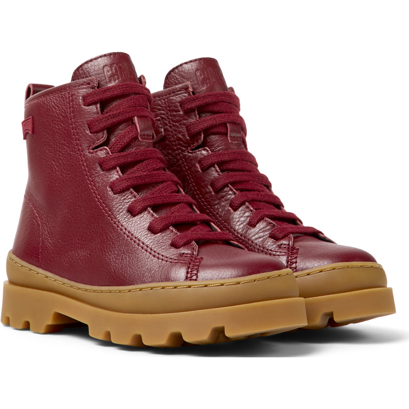 CAMPER Brutus - Boots For Girls - Burgundy, Size 32, Smooth Leather