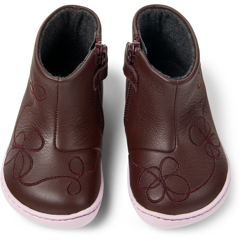 CAMPER Twins - Enkellaarzen Voor Firstwalkers - Kastanjebruin, Maat 23, Smooth Leather