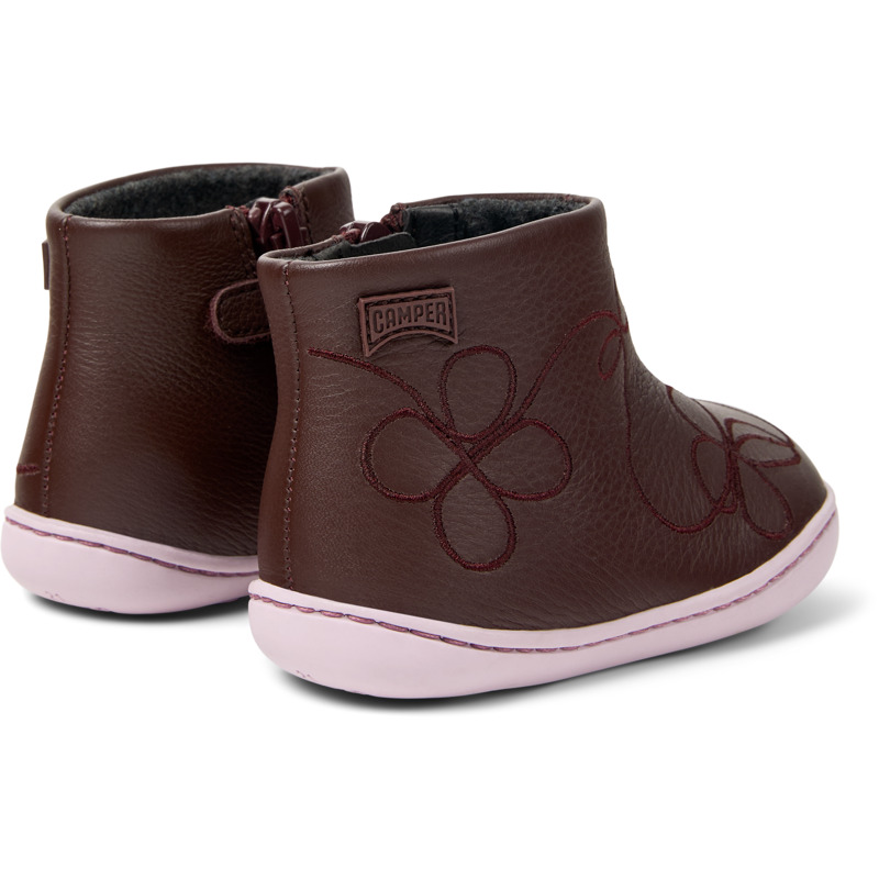 CAMPER Twins - Enkellaarzen Voor Firstwalkers - Kastanjebruin, Maat 23, Smooth Leather