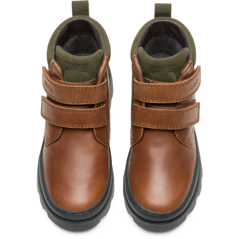 CAMPER Brutus - Boots For Boys - Brown, Size 3, Smooth Leather