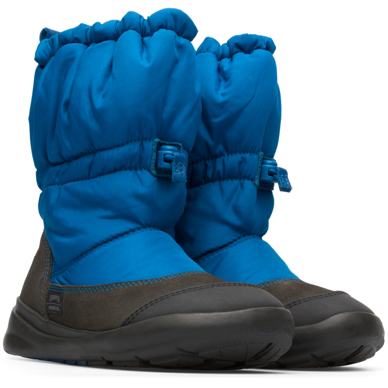 Camper Ergo - Botas Para Niña - Azul, Gris, Negro, Talla 13.5, Textil/Piel Vuelta