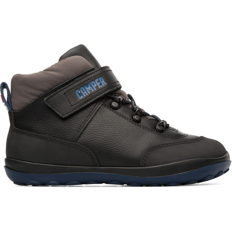CAMPER Peu Pista - Boots for Girls - Black, Smooth leather/Cotton fabric - K900249