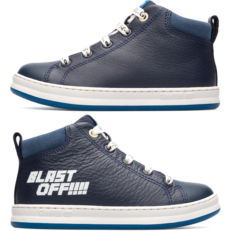 CAMPER Twins - Botas para Niñas - Azul, talla 25, Piel Lisa/Textil