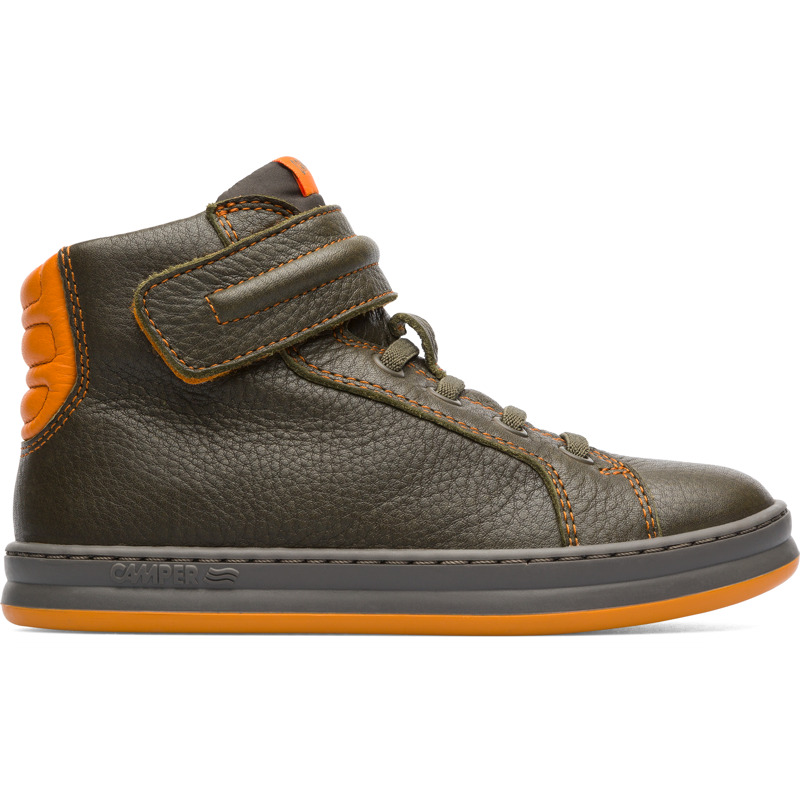 CAMPER Runner - Botas para Niñas - Verde, talla 32, Piel Lisa/Textil