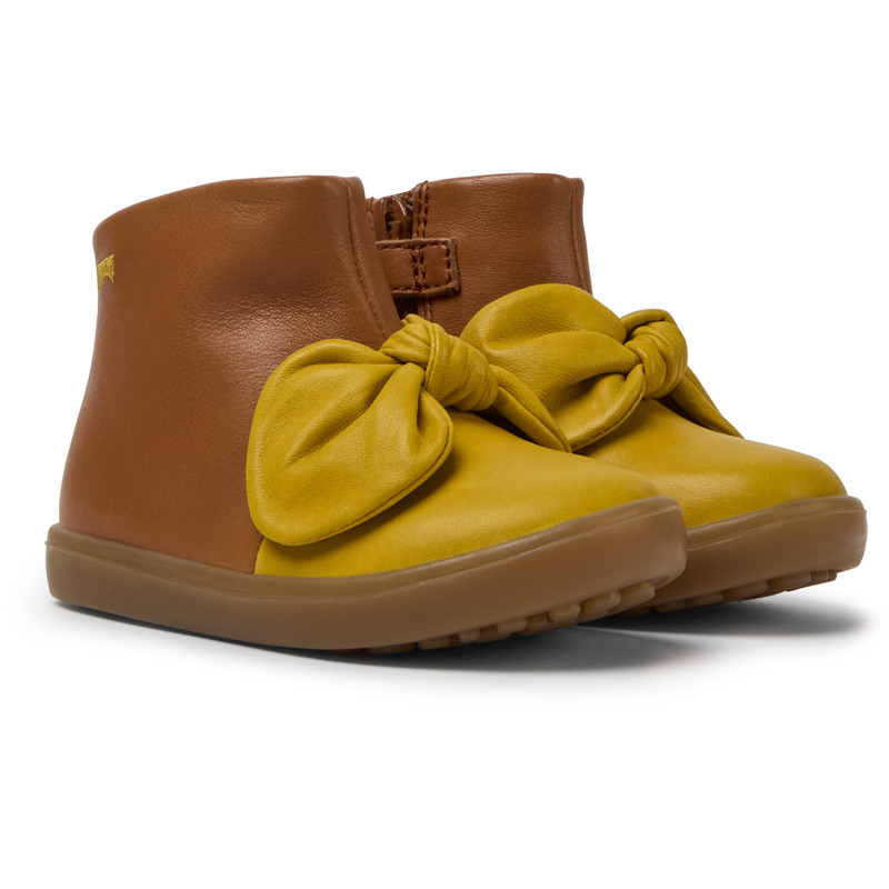 Camper Kids' Boots For First Walkers In Brown,yellow