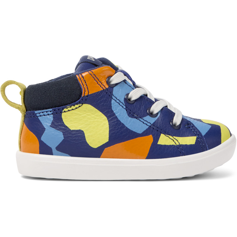 CAMPER Twins - Botas para Primeros pasos - Azul,Amarillo,Naranja, talla 25, Piel Lisa