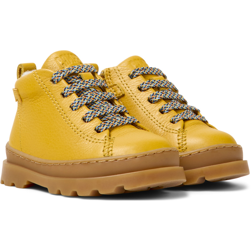 Camper Brutus - Boots For First Walkers - Yellow, Size 23, Smooth Leather