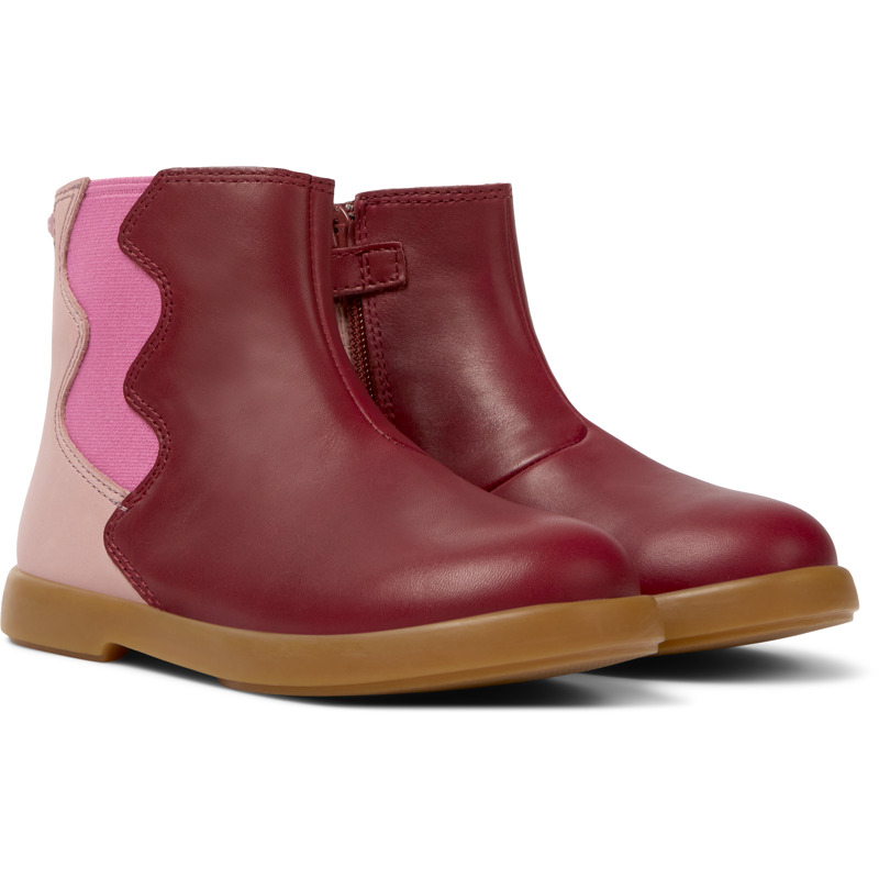 Camper Duet - Boots For Girls - Burgundy, Pink, Size 37, Smooth Leather