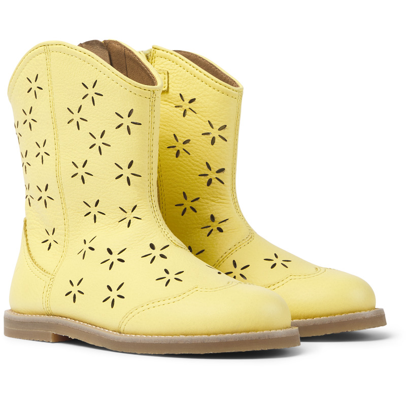 Camper Savina - Boots For Girls - Yellow, Size 28, Smooth Leather