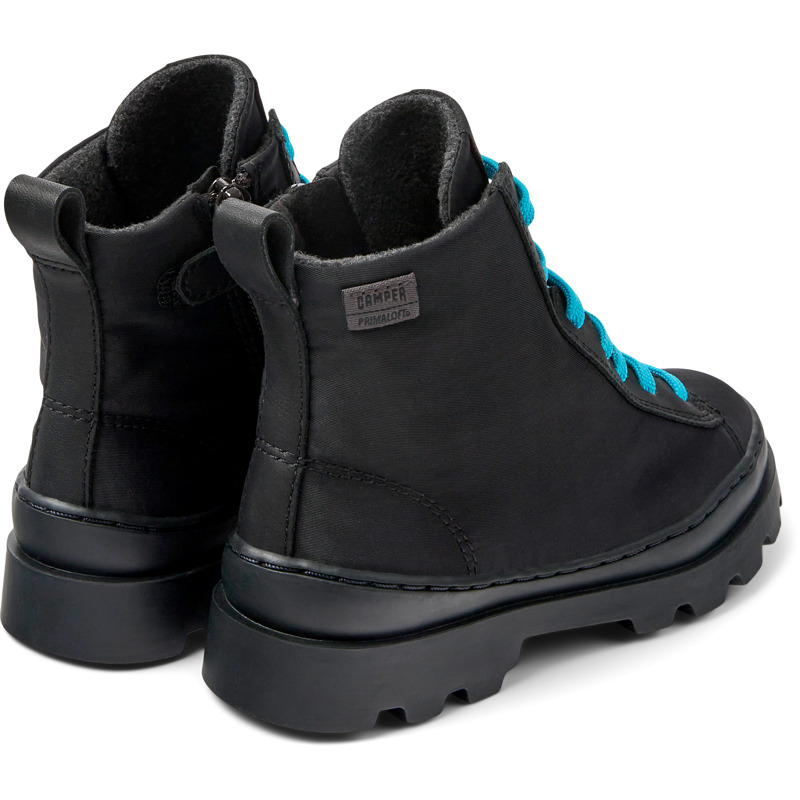 CAMPER Brutus - Boots For Girls - Black, Size 12.5, Cotton Fabric/Smooth Leather