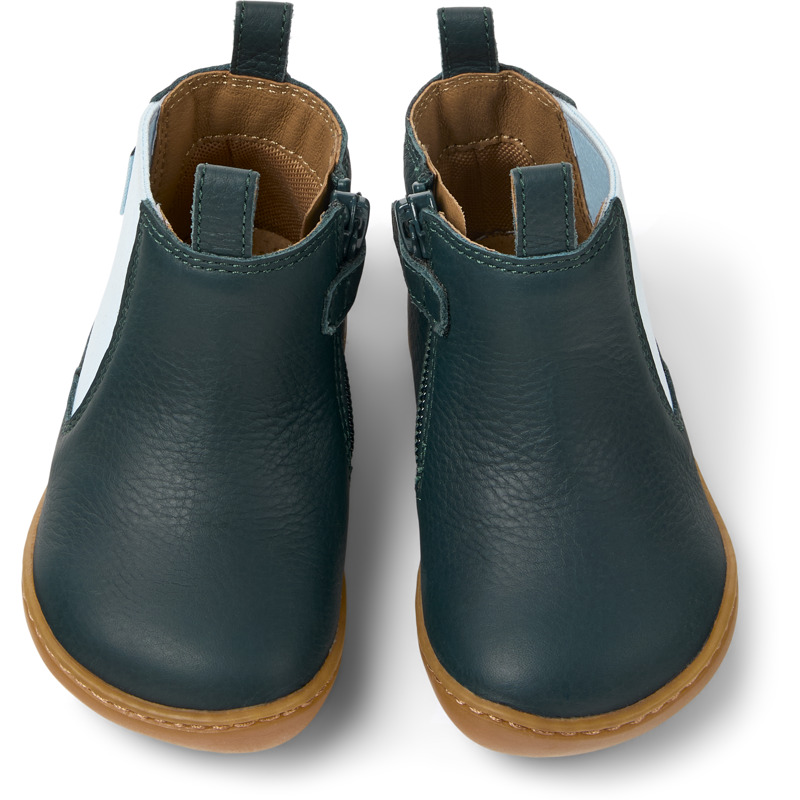 CAMPER Peu - Bottines Pour PREMIERS PAS - Vert, Taille 23, Cuir Lisse