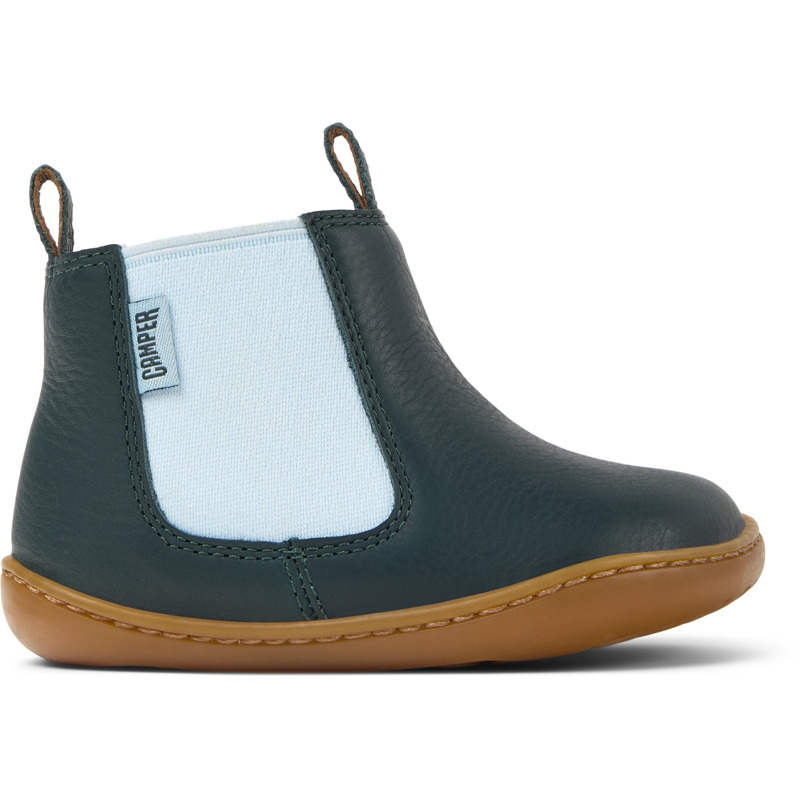 CAMPER Peu - Bottines Pour PREMIERS PAS - Vert, Taille 23, Cuir Lisse