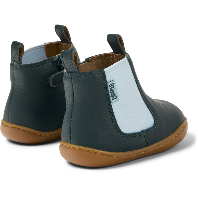 CAMPER Peu - Bottines Pour PREMIERS PAS - Vert, Taille 23, Cuir Lisse