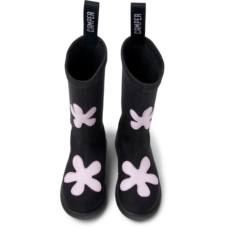 CAMPER Duet - Bottines Pour Filles - Noir,Pourpre, Taille 37, Tissu En Coton/Cuir Lisse