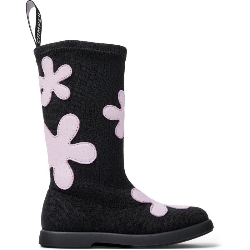 CAMPER Duet - Stiefeletten für Mädchen - Schwarz,Violett, Größe 25, Textile/Glattleder