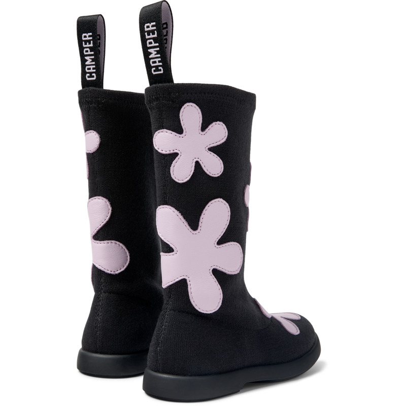 CAMPER Duet - Bottines Pour Filles - Noir,Pourpre, Taille 37, Tissu En Coton/Cuir Lisse