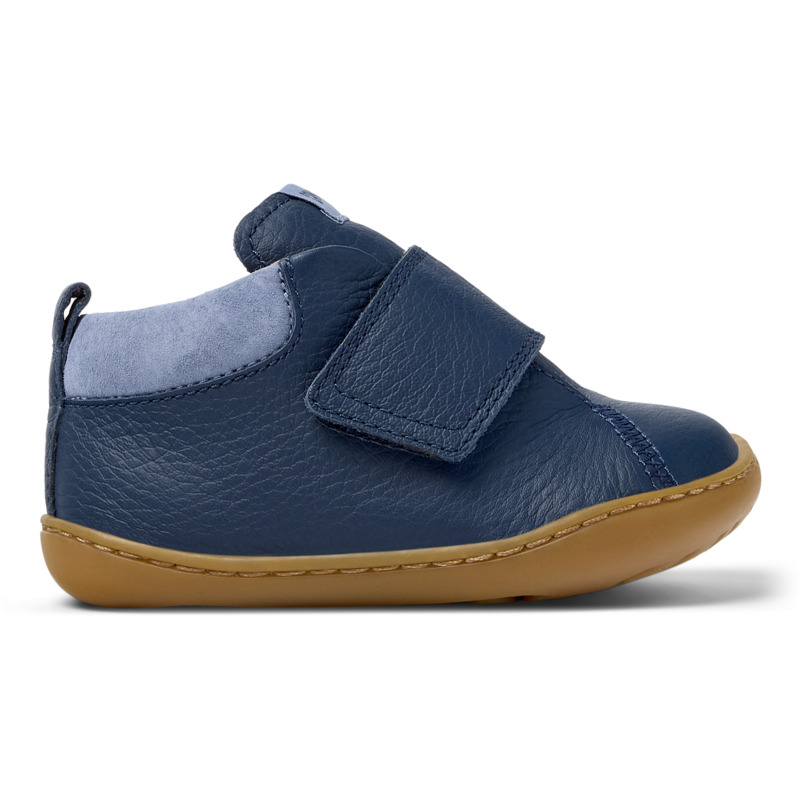 CAMPER Peu - Zapatos casual de vestir para Primeros pasos - Azul, talla 22, Piel Lisa/Piel Vuelta