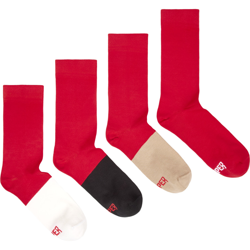 CAMPER Odd Socks Pack - Unisex Socken - Rot,Schwarz,Weiß, Größe L, Textile