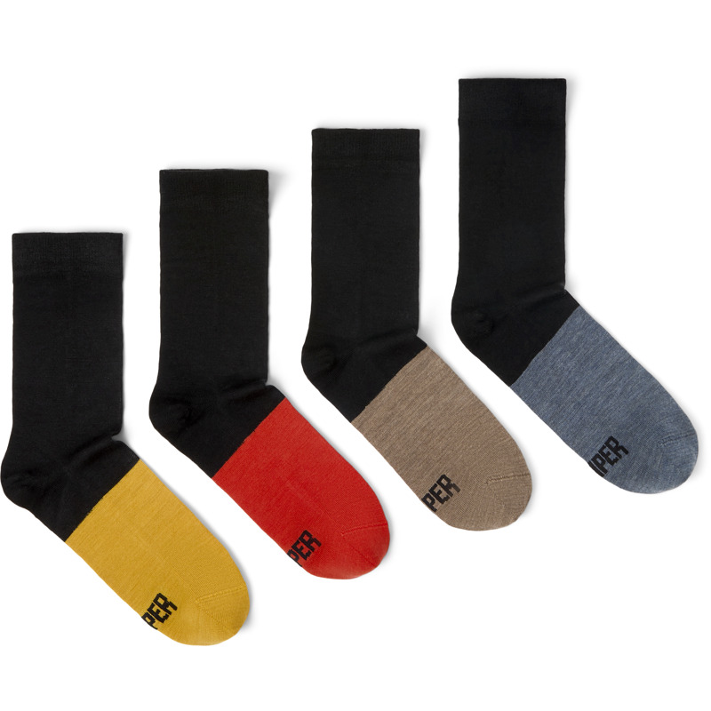 CAMPER Odd Socks Pack - Unisex Calcetines - Negro,Amarillo,Beige, talla L, Textil