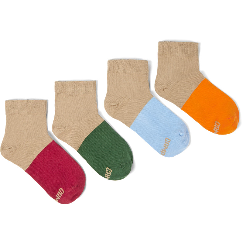 CAMPER Odd Socks Pack - Unisex Socks - Burgundy,Orange,Blue, Size M, Cotton Fabric