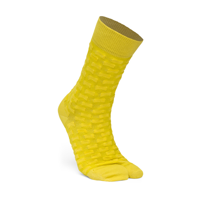 CAMPERLAB Hastalavista Socks - Unisex Socks - Yellow, Size S, Cotton Fabric