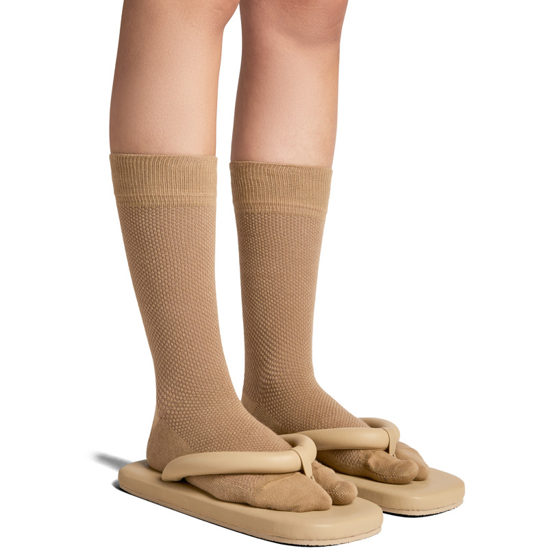 CAMPERLAB Hastalavista Socks - Unisex Chaussettes - Beige, Taille S, Tissu En Coton