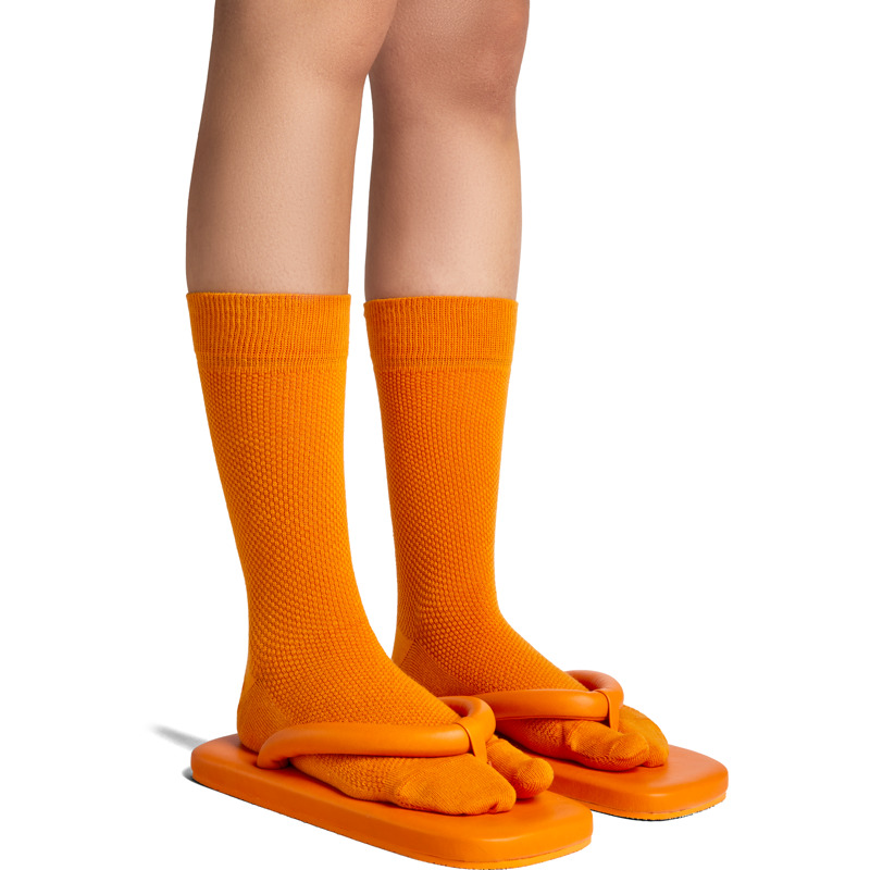 CAMPERLAB Hastalavista Socks - Unisex Calcetines - Naranja, Talla L, Textil