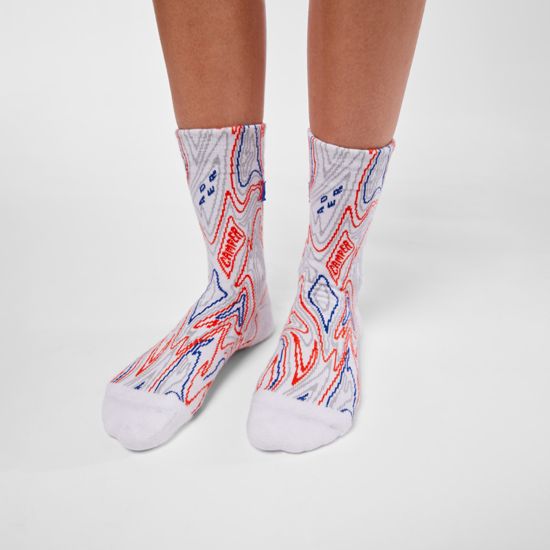 Camper Adererror - Socks For Unisex - Grey, White, Size , Cotton Fabric