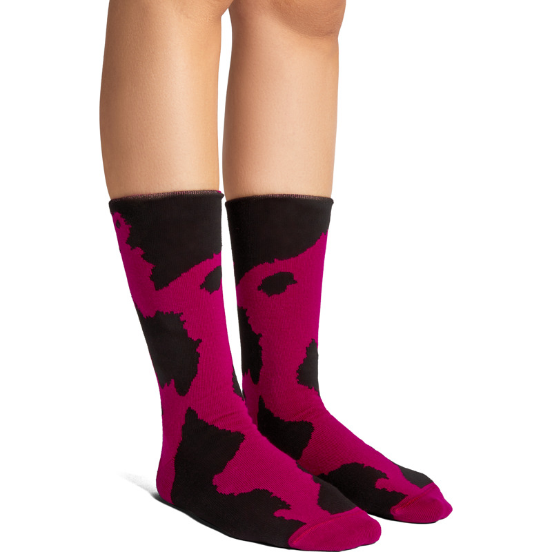 CAMPERLAB Hastalavista Socks - Unisex Socks - Pink,Black, Size M, Cotton Fabric