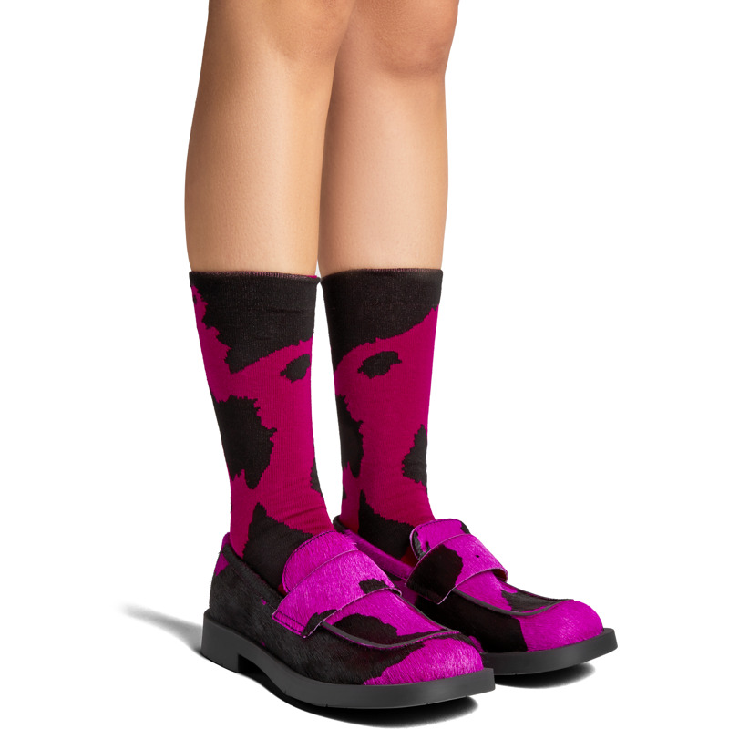 CAMPERLAB Hastalavista Socks - Unisex Socks - Pink,Black, Size S, Cotton Fabric