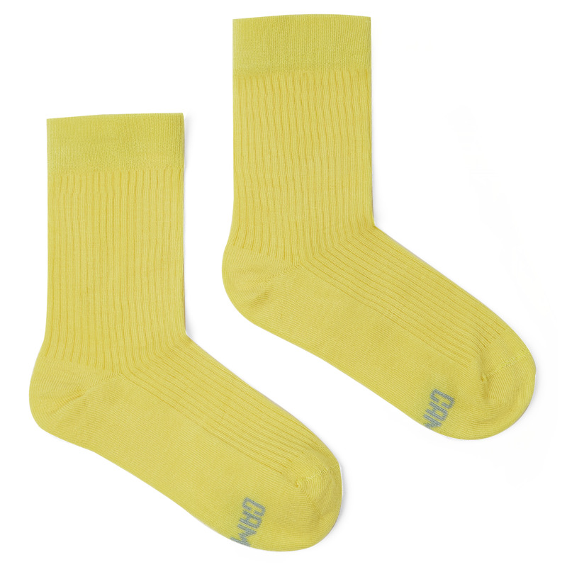 CAMPER Calma Socks - Unisex Calzini - Giallo, Taglia L, Tessuto In Cotone