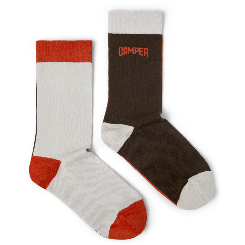 CAMPER Socks - Unisex Calcetines - Marron,Naranja,Beige, talla L, Textil