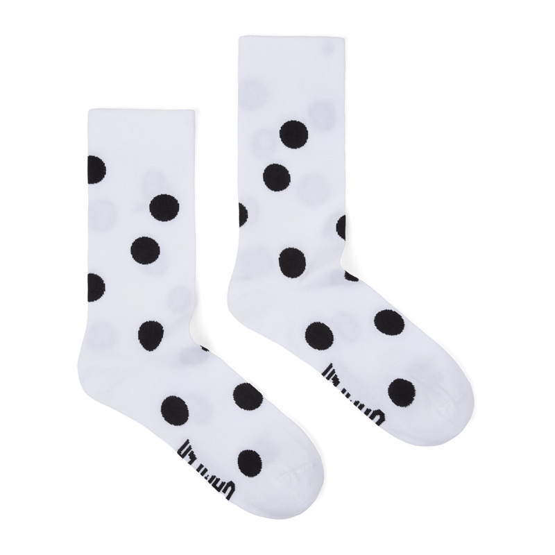 Camper White And Black Mid-length Socks In Multi