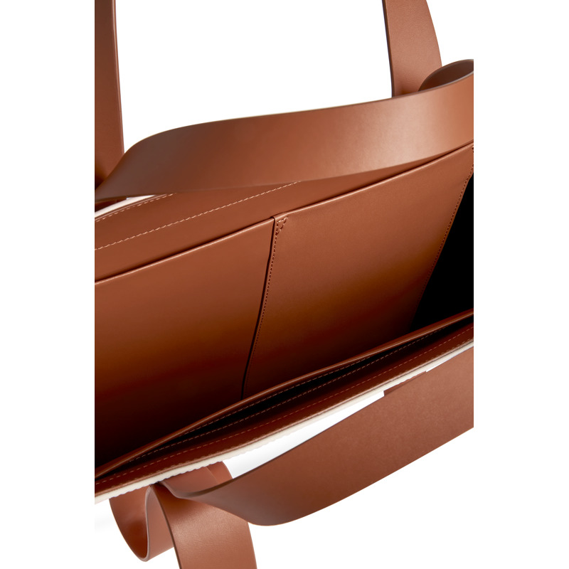 CAMPERLAB Spandalones - Unisex Shoulder Bags - White,Orange, Size , Smooth Leather