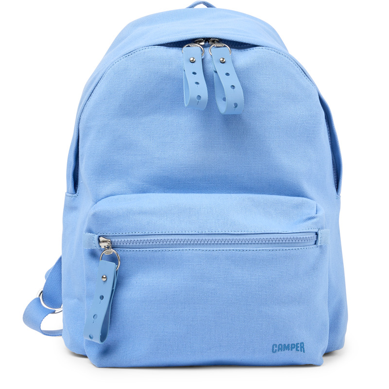 CAMPER Ado - Unisex Backpacks - Blue, Size , Cotton Fabric/Smooth Leather