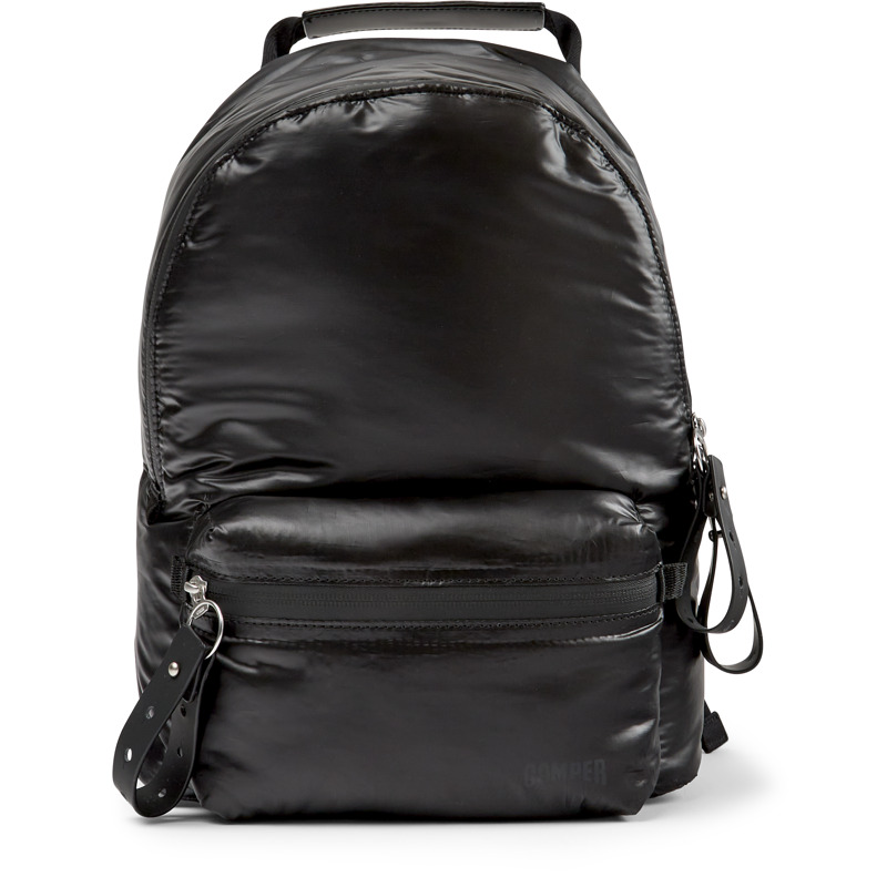 CAMPER Ado - Unisex Backpacks - Black, Size , Cotton Fabric/Smooth Leather