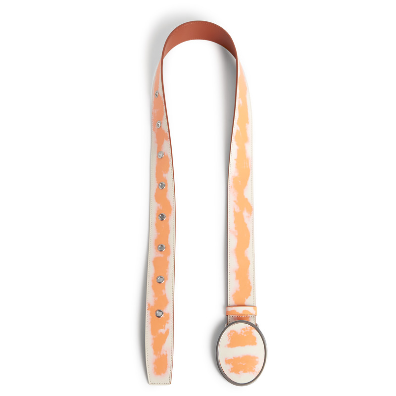 Camper Spandalones - Belts For Unisex - White, Orange, Size , Smooth Leather
