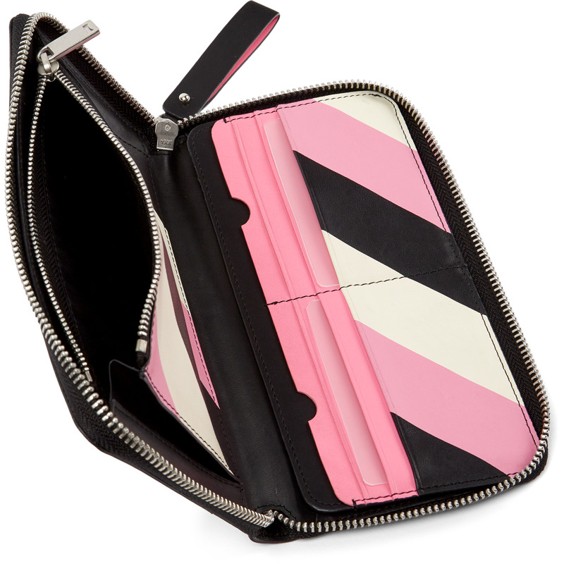 CAMPER Mosa - Unisex Wallets - Noir,Blanc,Rose, Taille , Cuir Lisse