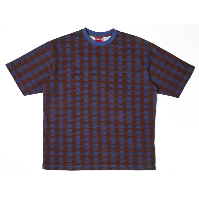 CAMPER  T-Shirt - Unisex Vêtement - Bleu,Bourgogne, Taille XL, Tissu En Coton