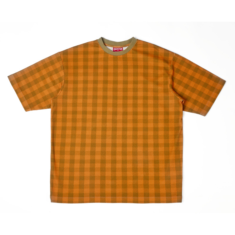 CAMPER  T-Shirt - Unisex Kleidung - Orange,Braun, Größe S, Textile