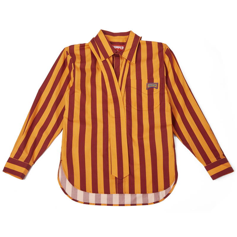 Camper Shirt - Apparel For Unisex - Burgundy, Orange, Size , Cotton Fabric