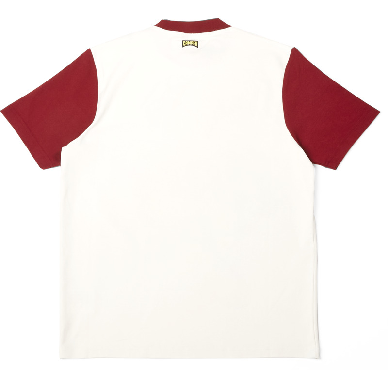CAMPER T-Shirt - Unisex Vêtement - Blanc,Bourgogne,Jaune, Taille XL, Tissu En Coton
