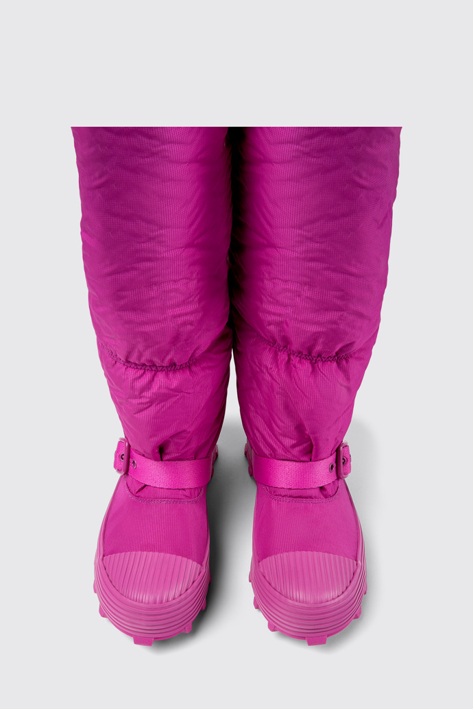 Overhead view of Traktori Purple padded high boots