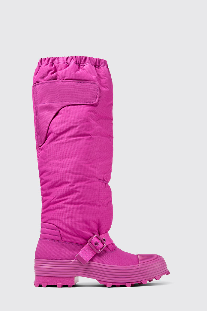 Side view of Traktori Purple padded high boots