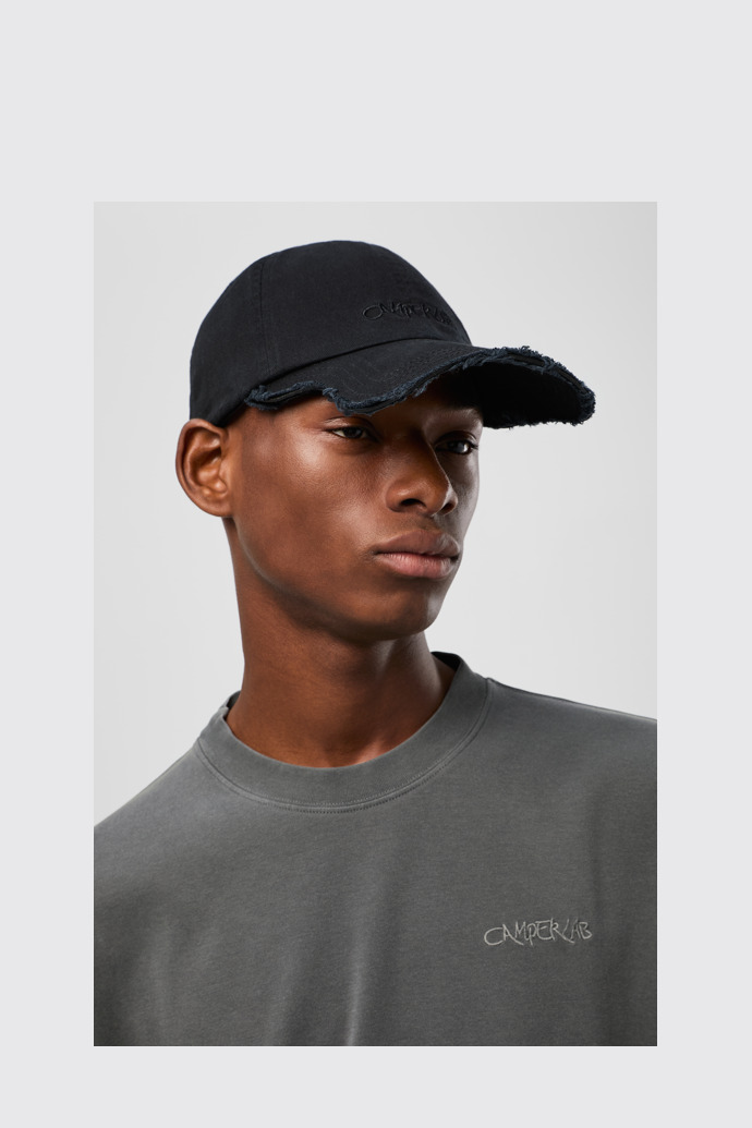 Cap Dark Gray Cotton Cap (One Size)