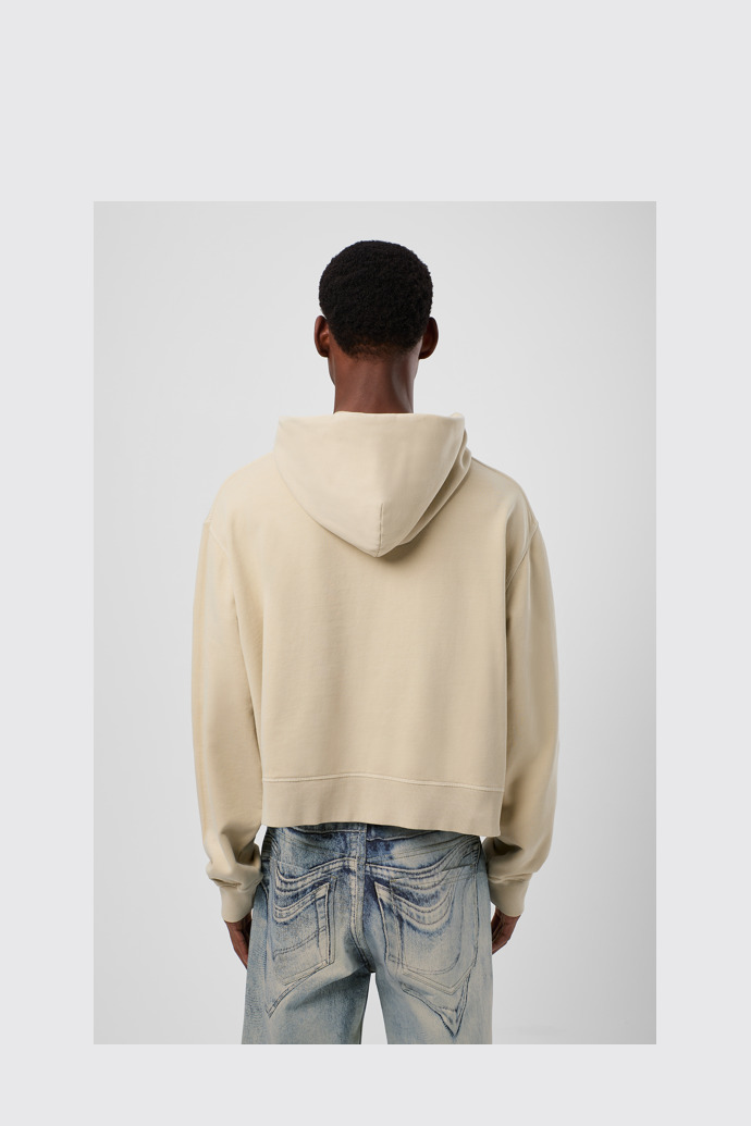 Hoodie Beige Cotton Hoodie