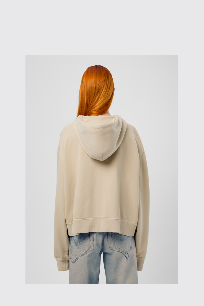 Hoodie Felpa con cappuccio in cotone beige