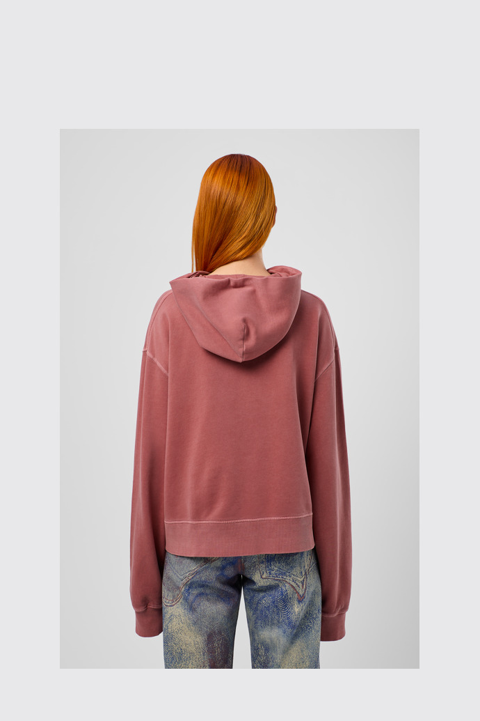 Hoodie Felpa con cappuccio in cotone rossa