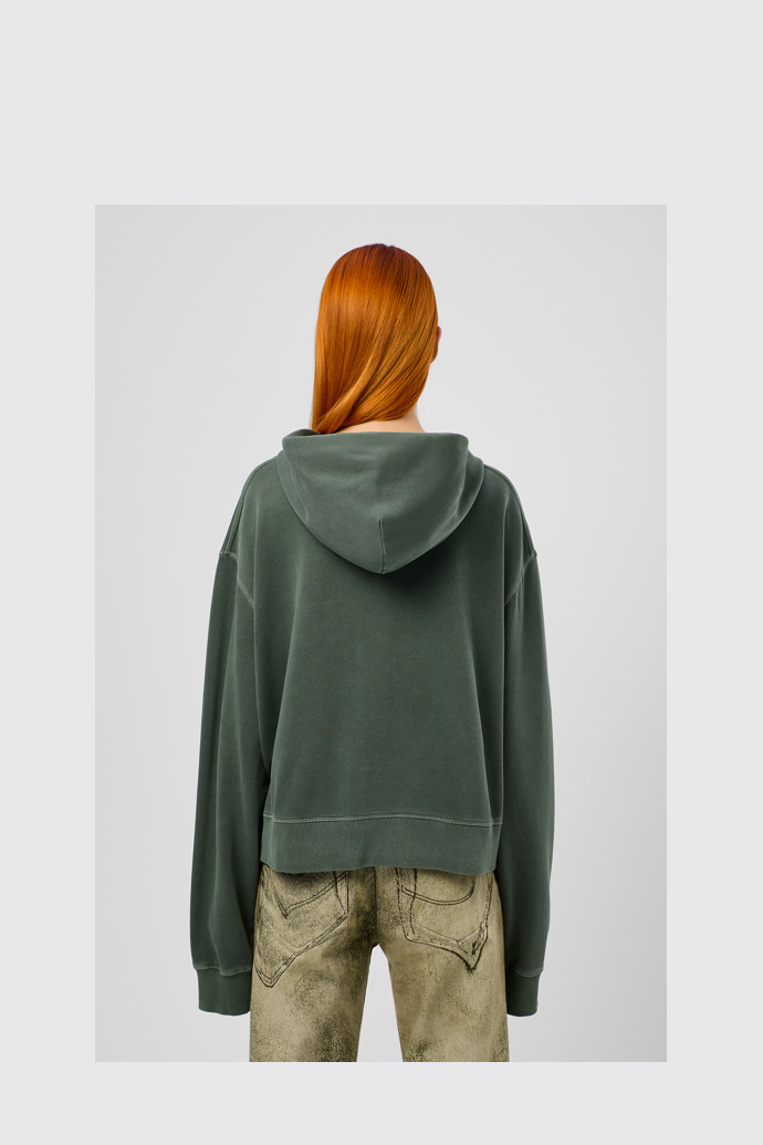 Hoodie Felpa con cappuccio in cotone verde